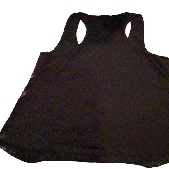 Delia’s  small animal print Racer back top, black with sparkles on front - Picture 2 of 5
